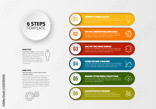 Vector progress six steps template