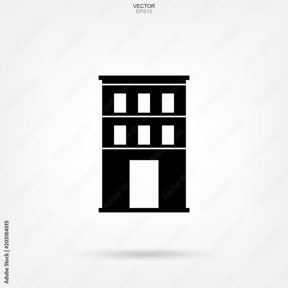 Office building icon. Architectural sign and symbol. Vector illustration. Office building icon. Architectural sign and symbol. Vector illustration.