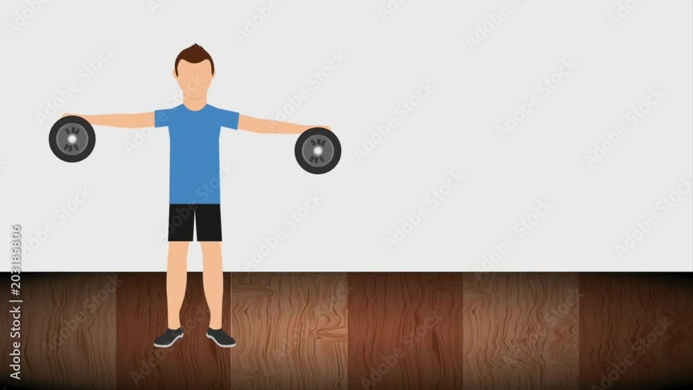 fitness man working out with barbell healthy lifestyle animation fitness man working out with barbell healthy lifestyle animation