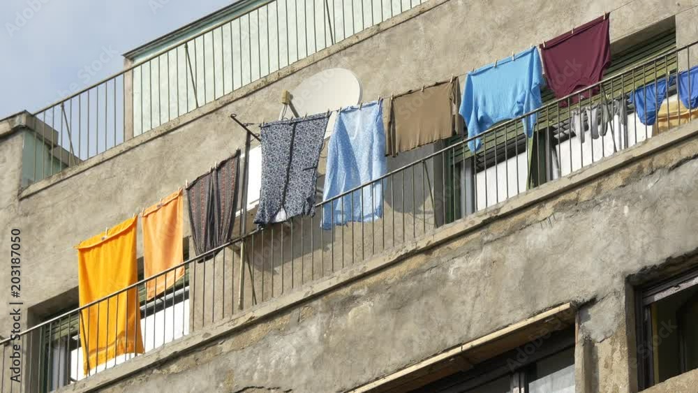 Clothes drying on a balcony Clothes drying on a balcony