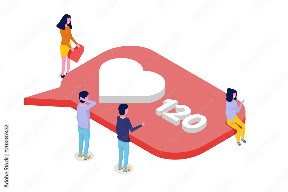 Social media, networking isometric concept. Vector illustration. Social media, networking isometric concept. Vector illustration.