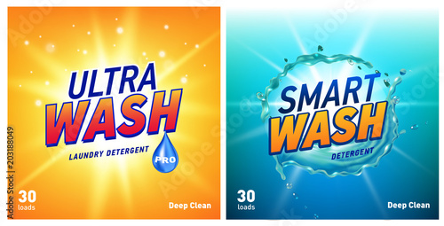creative laundry detergent concept packaging design template set