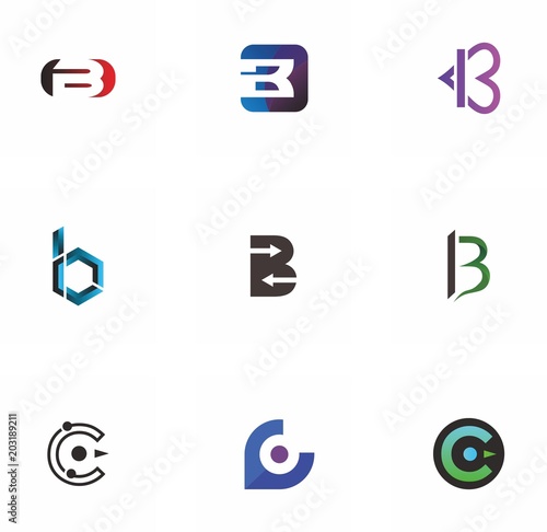 b, c, bc, cb letter logo design for website, art, symbol, and brand © ihsanudin