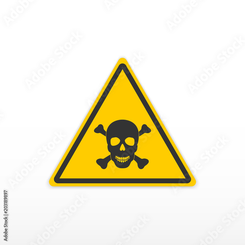 Sign poison. Toxic danger sign. Skull and bones. Icon on white background.