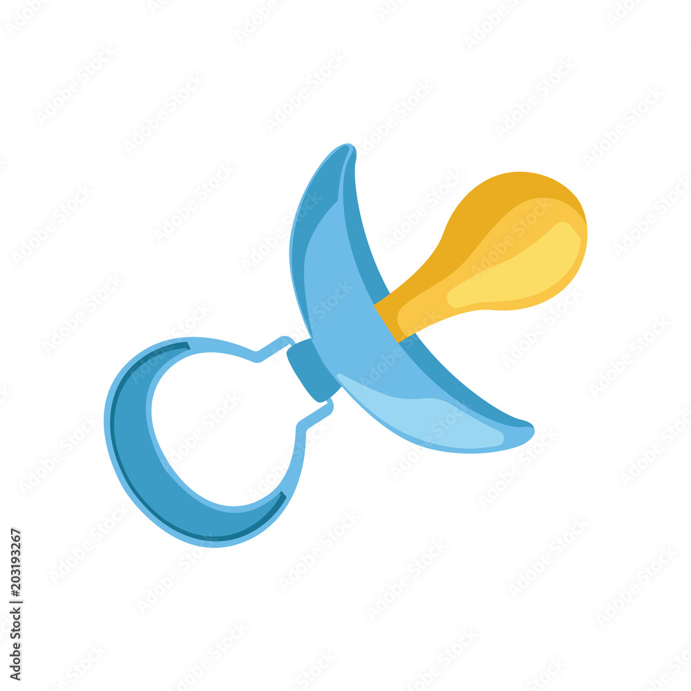 Blue dummy, baby boy pacifier vector Illustration on a white background Blue dummy, baby boy pacifier vector Illustration on a white background