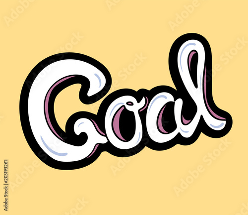 A word goal isolated on yellow background