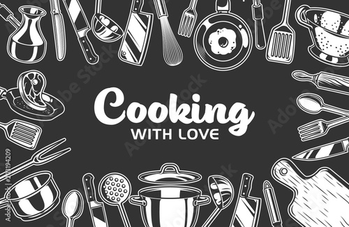 Vector kitchen background