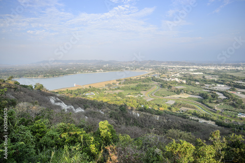 Agongdian Reservoir is located at Taiwan Kaohsiung City. Built in 1942  it   was the first reservoir to be completed in Taiwan after World War II.