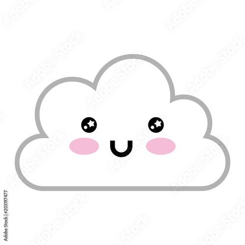 cute cloud kawaii character vector illustration design
