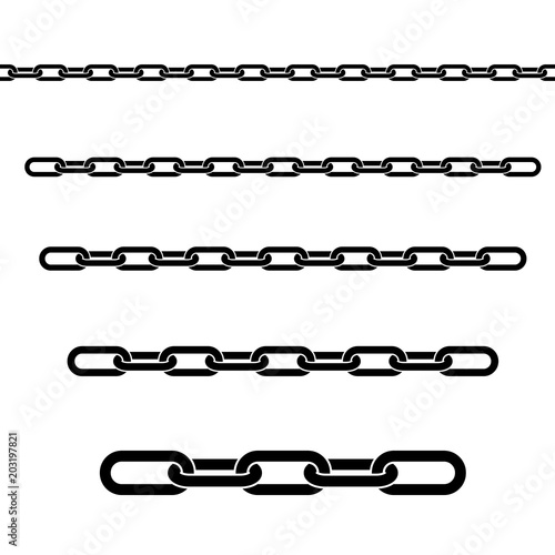 Set of chains. Different lengths. Vector illustration