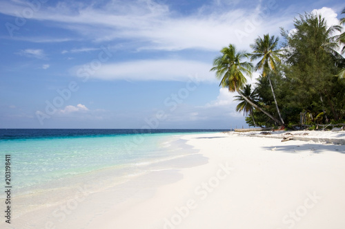 Fototapeta Naklejka Na Ścianę i Meble -  beautiful exotic beach in fam island in raja ampat archipelago