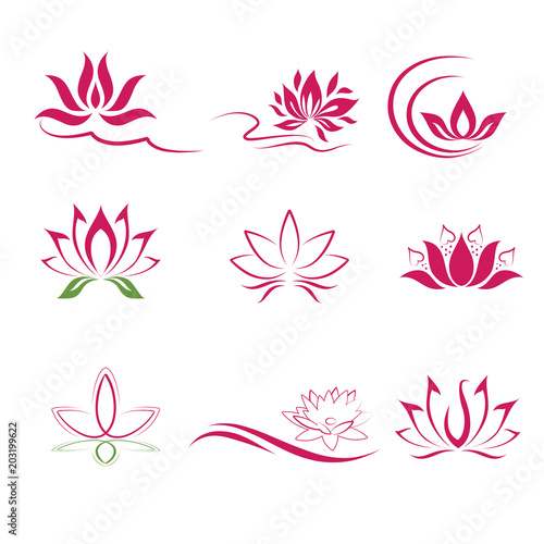 Fototapeta Naklejka Na Ścianę i Meble -  lotus flower icons
