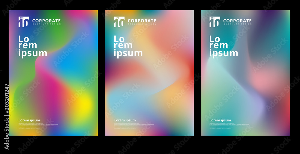 Fototapeta premium Abstract modern colorful gradient shapes composition cover set design.