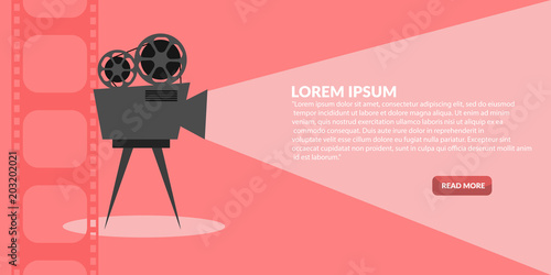 Retro cinema icon with text place banner  eps 10 vector