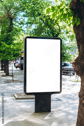 Blank mock up of vertical street poster billboard