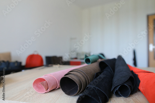 Photos Leather and materials at home atelier