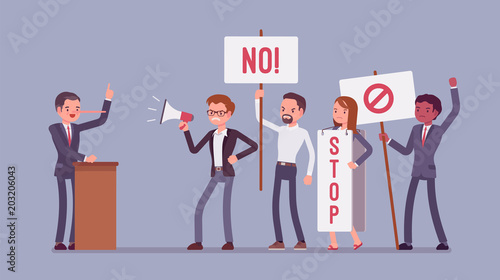Liar and people protesting