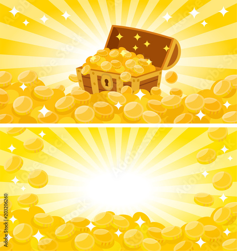 金貨と宝箱のバナー背景イラスト Stock Vector Adobe Stock 金貨と宝箱のバナー背景イラスト Stock Vector Adobe Stock