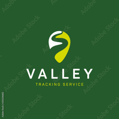 Countryside gps locator logo concept design - Vector EPS10.