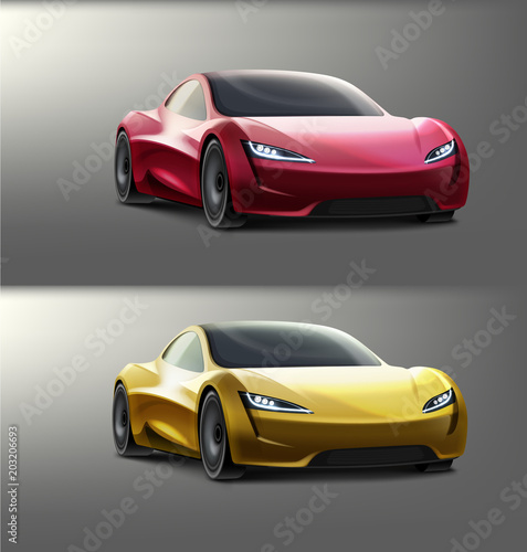Vector colored supercars