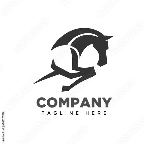 elegant Jumping horse logo