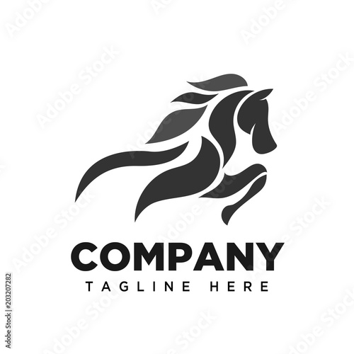 elegant Jumping horse logo