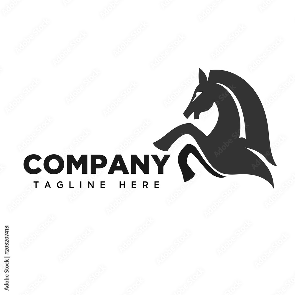 Fototapeta elegant Jumping horse logo