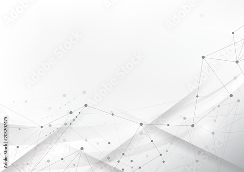 Abstract connecting dots and lines. Connection science background. Vector illustration