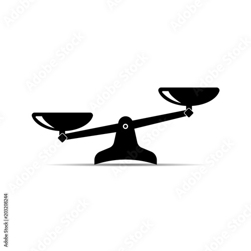 Scales icon. Vector black scale single symbol.