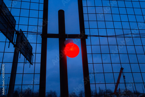 Red lantern on the fence