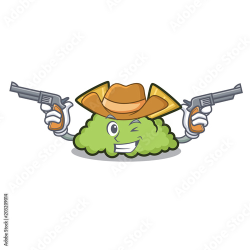 Cowboy guacamole character cartoon style