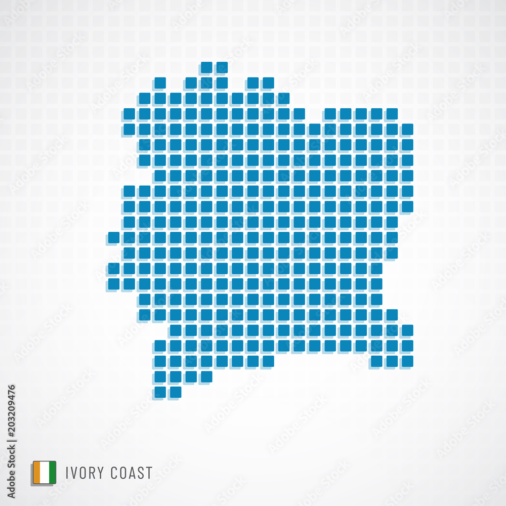 Fototapeta premium Ivory coast map and flag icon