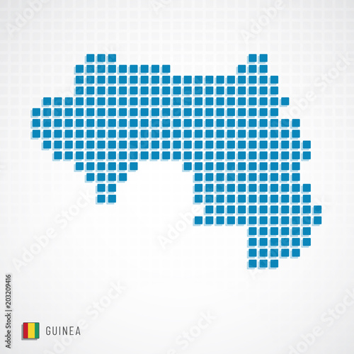 Guinea map and flag icon