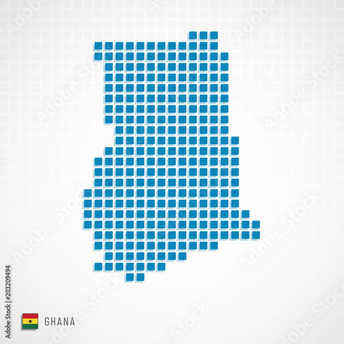 Ghana map and flag icon