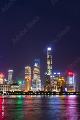 The skyline of urban architectural landscape in Lujiazui, Shanghai