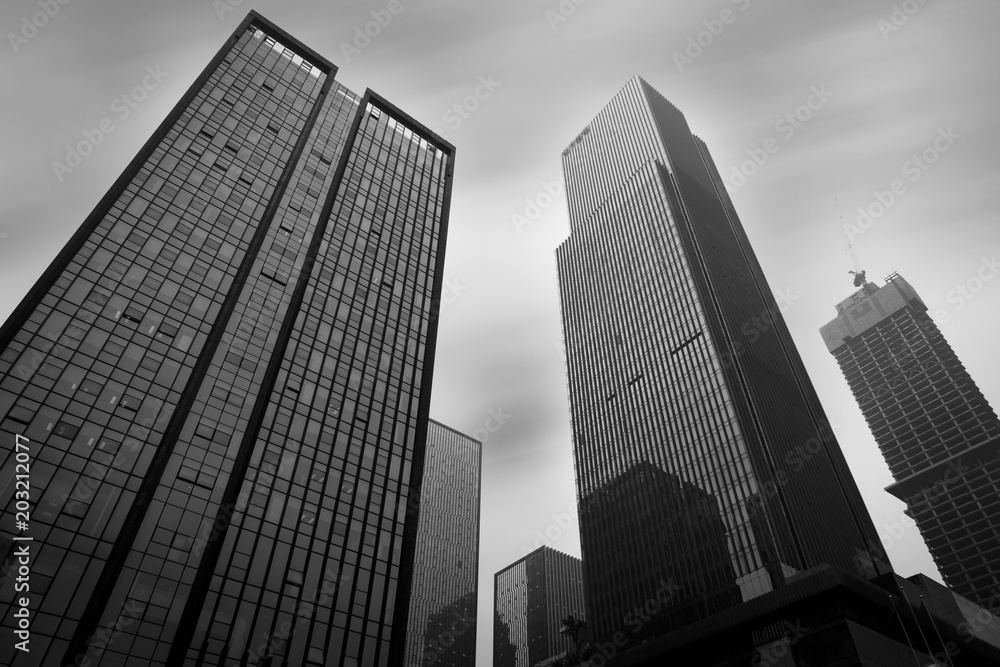 The architectural landscape of the commercial building in the city center of the city The architectural landscape of the commercial building in the city center of the city