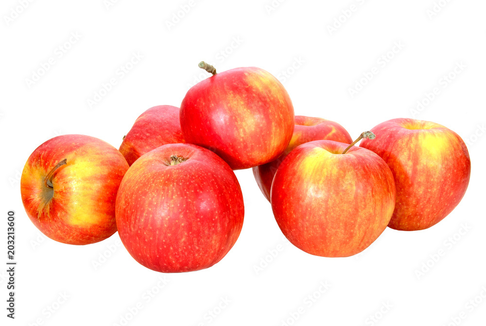 ripe red apples on a white background ripe red apples on a white background