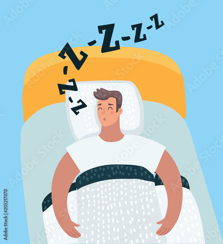 Sleeping man in bed