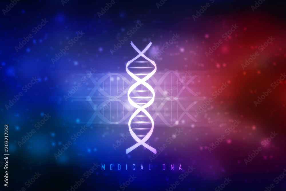 Obraz premium 2d render of dna structure, abstract background