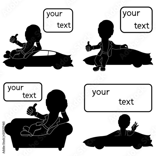 Set of four man situations