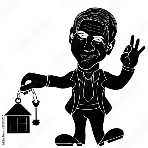 Men holds a key for house