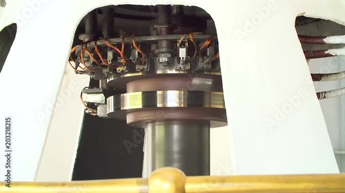 The rotating detail of the turbine of the generator of power plant