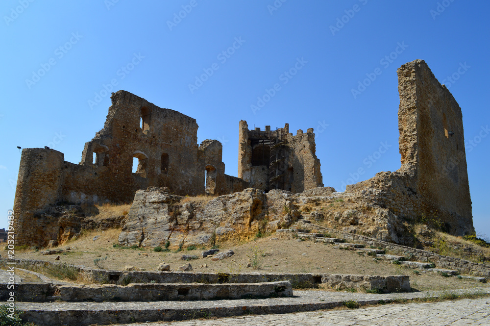 Back of the Mazzarino Medieval Castle, Caltanissetta, Sicily, Italy, Europe