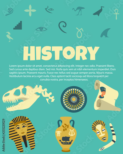 Education and science concept illustrations. History subject