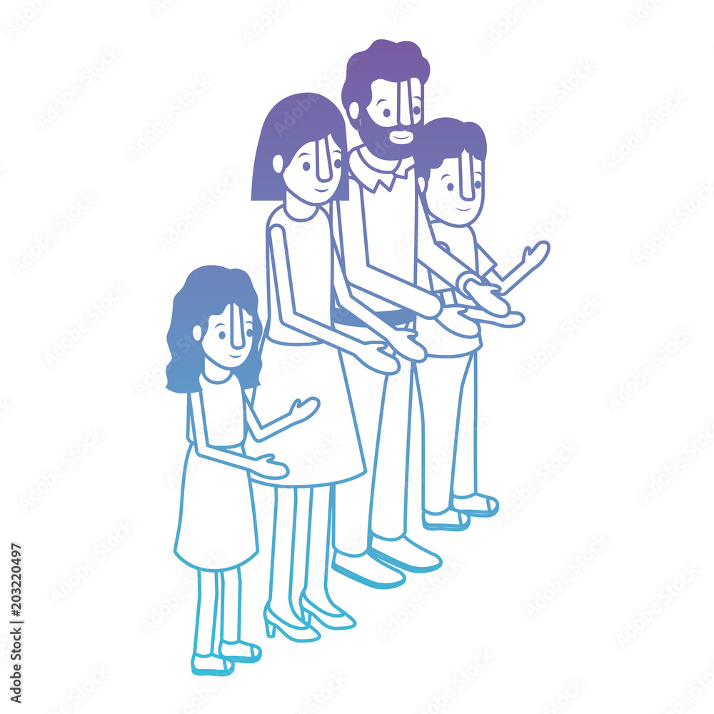 parents couple with son and daughter isometric vector illustration design parents couple with son and daughter isometric vector illustration design