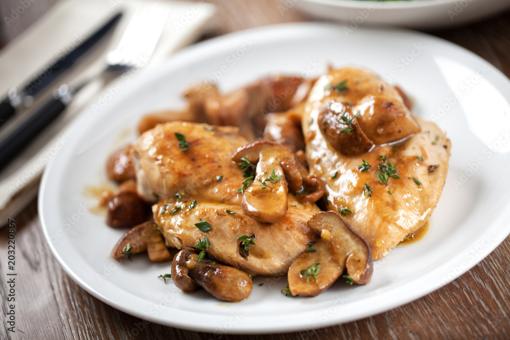 Grilled chicken breast with mushrooms Grilled chicken breast with mushrooms