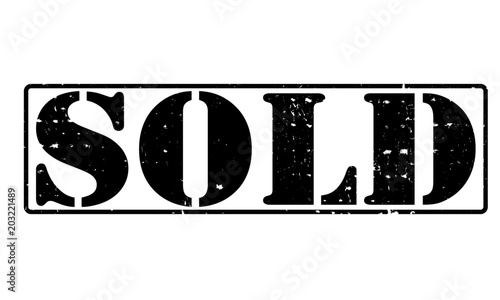 SOLD stamp in black in
