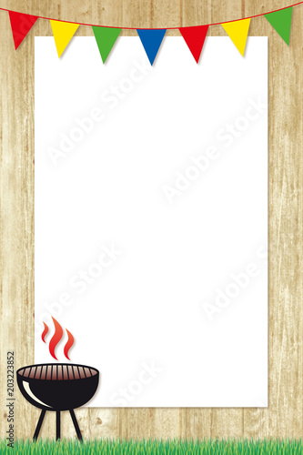 barbecue poster with colourful bunting