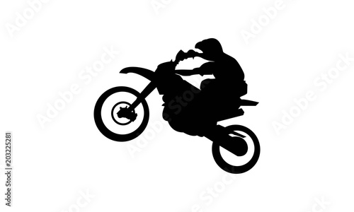 Silhouettes of Rider Motocross 