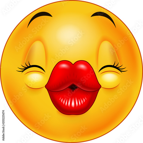 Cute kissing emoticon